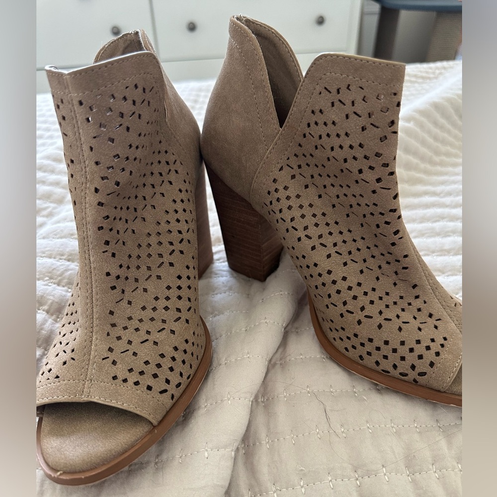Peep toe booties